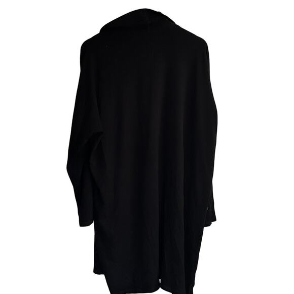 Eileen Fisher Tencel Jersey Long Line Cardigan XL Black Sweater Stretch Capsule - Picture 2 of 5